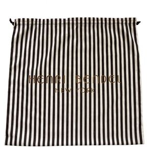New Henri Bendel New York XL 22x 22 Chocolate Brown & White Striped Dust Bag